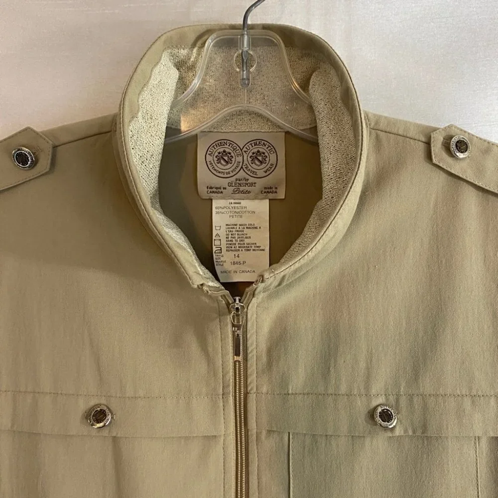 Vintage Beige Travel Wear by Glensport Hiking  Vest Ladies 14 - Picture 4 of 15